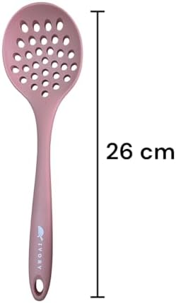 Isıya Dayanıklı Silikon Kevgir Kepçe Kaşık Spatula Seti 6 Parça, Somon