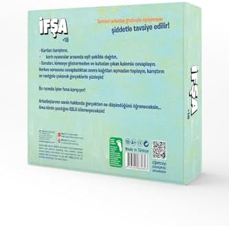 İfşa, +18 Yetişkin Kart Oyunu, Cesur Sorular ve Gerçek Cevaplar, Kalem Hediyeli