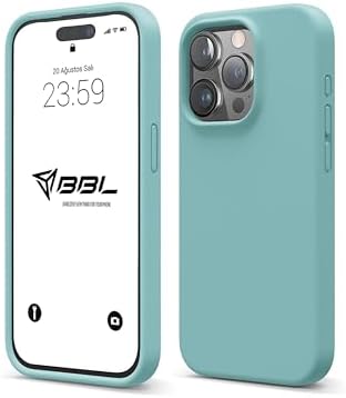 iPhone Kılıf İnce Sıvı Silikon 3 Katmanlı Tam Kaplamalı Yumuşak Jel Kauçuk Kılıf Kapak, Turkuaz (iPhone 13 Pro Max (12)