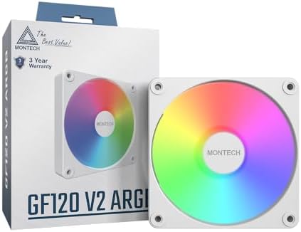 GF120 V2 ARGB 120mm Kasa Fan - Şık ve Minimalist Tasarım, Yüksek Hava Akışı, Hidrolik Rulman, Sessiz Performans, Canlı ARGB Aydınlatma, Beyaz - Görsel 3