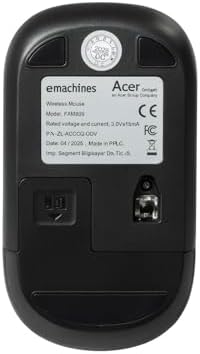 ACER eMachines Sessiz Kablosuz Mouse – USB Alıcılı, Pil Hediyeli, Ev ve Ofis için – EAM080 Siyah