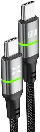 Alternative view of Xenon Smart Type C Hızlı Şarj Kablosu | Type-C to Type-C 60W 480 Mpbs 2m PD Örgü Led Göstergeli X6422