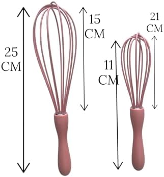2'li Silikon Çırpıcı Seti, 25cm-21cm, Somon - Görsel 3