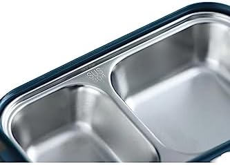 1400ml Lunchbox 2 Katlı Çelik Sefer Tası Yemek Kutusu (Pembe) - Görsel 3