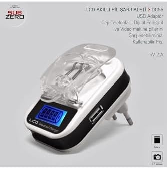 Subzero Lcd Akıllı Pil Şarj Aleti Subzero Dc55 Sbzrdc55