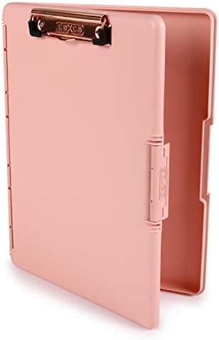 Dexas Slimcase 2 sıkıştırma tahtası, yan açıklık, 31,8 x 24,1 cm, pembe altın klipsli pembe - Görsel 3