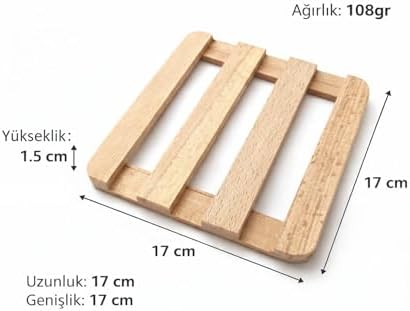 Alternative view of Ahşap Nihale – Doğal Masif Ahşap Tencere ve Tava Altlığı, Isıya Dayanıklı, Kaymaz Tezgâh Koruyucu