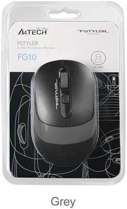 FG10 Nano Kablosuz Optik 2000 DPI Mouse, 4 Yönlü Scroll, Siyah Gri