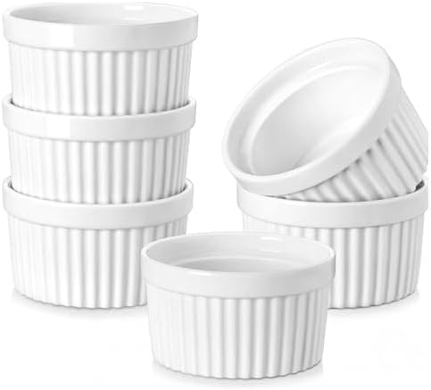 Alternative view of 6’lı Seramik Sufle Kabı Seti, Isıya Dayanıklı, Fırın ve Mikrodalga Uyumlu, Kolay Temizlenir, Tatlı Sos Meze Sunumu İçin Şık ve Dayanıklı Sufle Kasesi Seti