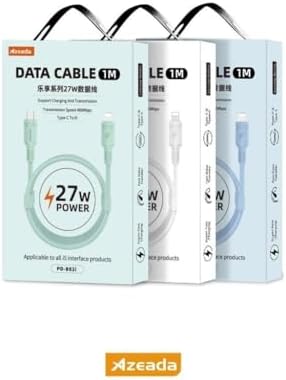 Azeada 27W Type-C to Lightning ile Uyumlu Şarj ve Data Kablosu 1m Beyaz PD-B82İB (Beyaz, Type-C to Lightning) - Görsel 3