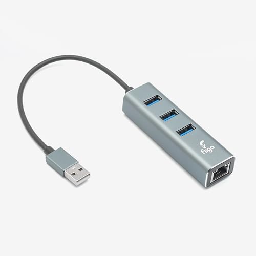 fiigo USB to LAN ve 3x USB Alüminyum Adaptör Gri - Görsel 3