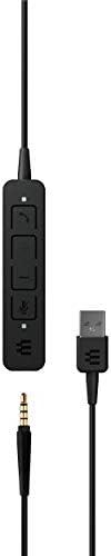 EPOS | Sennheiser Adapt 135 USB II (1000914) - Kablolu, Tek Taraflı Kulaklık - 3,5 mm Jak ve USB Bağlanabilirliği - UC Optimize Edilmiş - Üstün Ses - Geliştirilmiş Konfor - Çağrı Kontrolü - Siyah