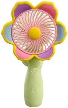 Mini El Fanı USB Şarjlı Type-C Bağlantılı 3 Kademeli Taşınabilir Elektrikli Fan Masaüstü ve El Tipi Kullanım Renk Serinletici Fan Yeşil Pembe Sarı Çiçek - Görsel 2