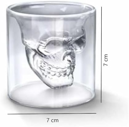 Senon Crystal Head Kuru Kafa 4’lü Shot Bardak Seti Tekila Bardağı Kuru Kafa Tasarımlı Isıya Dayanıklı Sunum Kokteyl Bardağı - Görsel 2