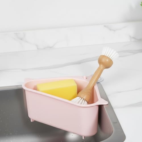 Alternative view of Plastik Lavabo Çöp Filtresi ve Süzgeci - Silikon Vantuzlu Köşe Lavabo Organizeri - Yemek Artığı Süzme ve Çöp Toplama Sepeti (18x18x9.5 cm - Asorti)