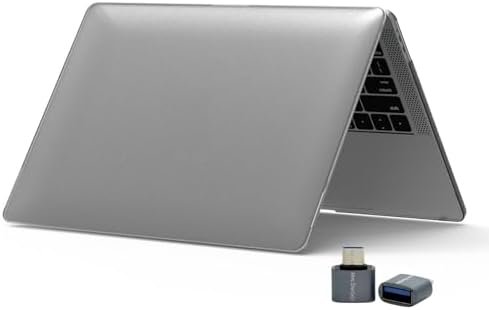 MacBook Pro 13 Kristal Şeffaf Kılıf A1706 A1708 A1989 A2159 A2251 A2289 A2338 M1 M2 Uyumlu Parmak İzi Bırakmaz İnce Hafif Sert Kapak Gri