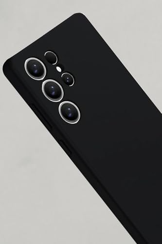 & AKSESUAR Galaxy S25 Ultra ile Uyumlu İçi Kadife Kamera Korumalı Lansman Silikon Kılıf İnce Yapılı Tam Koruma Sağlayan Kamera Korumalı Kılıf (Siyah)