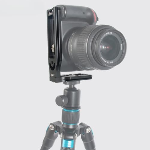 Arca Swiss Uyumlu Alüminyum Alaşım Kamera L Braket, 1/4 Ayarlanabilir Tripod Aparatı, Dikey Yatay Çekim, Nikon Fujifilm ile Uyumlu Profesyonel Stüdyo Kamera Aksesuarı, H22, Siyah