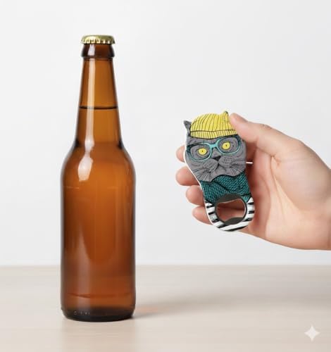 Sevimli Kedi Şişe Açacağı Mıknatıs, Bira Kola Barmen Mutfak Barmen için Buzdolabı Mıknatısı Silikon Metal Şişe Açacağı Metal Yenilik Sevimli Eğlenceli Şekil, Benzersiz Doğum Günü Bira Hediyeleri