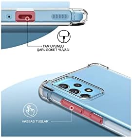 Galaxy A22 ile uyumlu ile Uyumlu Kapak Köşe Korumalı AirBag Antishock Şeffaf Silikon Kılıf - Görsel 3