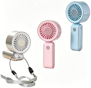 Mini El Fanı | 3 Hız Modu, 90° Ayarlanabilir, Boyun Askılı, 15 cm Kompakt Taşınabilir Fan, USB Şarjlı, Seyahat, Ofis ve Günlük, Serinletici Etki, YM88265 (Yeşil) - Görsel 3