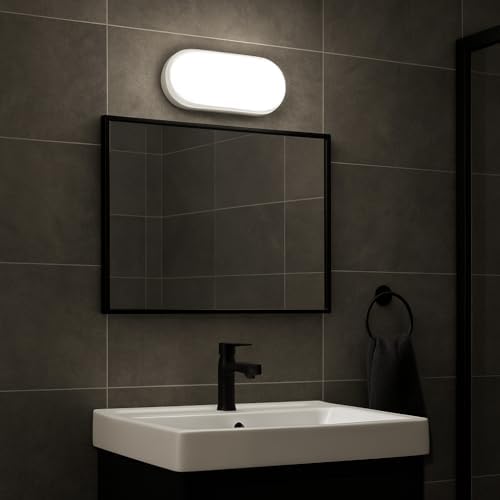 15W IP65 Oval Beyaz LED Tavan ve Duvar Lambası | 6500K Beyaz Işık | Su ve Toz Geçirmez Banyo Bahçe Balkon Aydınlatma Armatürü | Yüzeye Monte, 1500 Lümen (220V) - Görsel 3