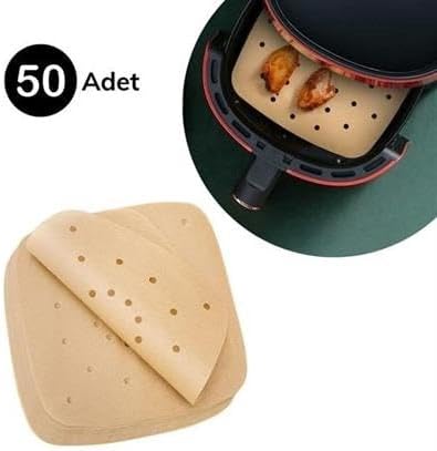 Alternative view of 50 Adet Air Fryer Pişirme Kağıdı Tek Kullanımlık Hava Fritöz Yapışmaz Yağlı Kağıt Delikli Model