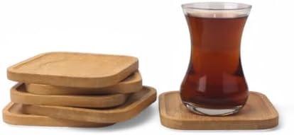 Alternative view of Bambu Kare Çay Tabağı Bardak Altlığı 6'lı Set | Dekoratif ve Doğal Bambu Altlık – Şık ve Dayanıklı Tasarım (10cm x 10cm)