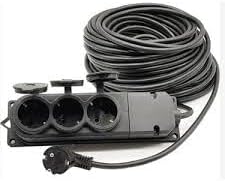 Alternative view of SİYAH RENK TOPRAKLI KAUÇUK SEYYAR ELEKTRİK KABLOSU CCA 3 X 1,5 mm 20 mt 3 LÜ PRİZ