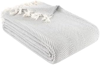 Carden Organik Pamuklu Koltuk Örtüsü Desenli 200x230 Cm Kanepe Çekyat Buldan Bezi Gri