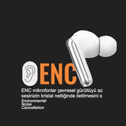 Alternative view of Neptün Bluetooth Kulaklık – ENC & ANC Yedek Silikonlu (Siyah)