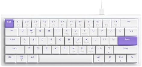 Alternative view of NKL61 60% Mekanik Klavye 61 Tuş Düşük Profil Kablolu Kompakt Gaming ve Ofis Klavyesi Kırmızı Linear Switch 22 Tuş Anti Ghosting ABS Keycaps (NKL61 Beyaz Mor | Red Switch)