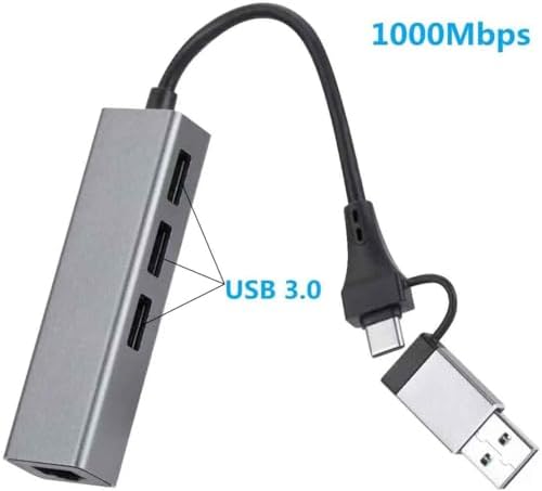 1000 Mbps Gigabit USB-C ve USB-A Girişli 4 Port USB 3.0 Hub Gigabit Ethernet Adaptörü – 1000 Mbps Kablolu İnternet, 5Gbps Veri Aktarımı, Çoklu Bağlantı Desteği, Kompakt ABS Gövde | ZR1109 - Görsel 3