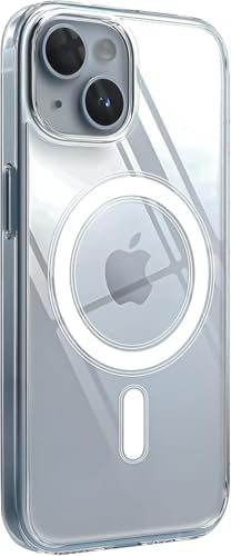 [SARARMAZ KILIF] MADNOVA iPhone 13 İle Uyumlu Sararmaz Sert Mika Şeffaf Telefon Kılıfı Magsafe ile Uyumlu Sararma Karşıtı Kristal Berraklığında Telefon Kılıfı (Şeffaf)