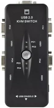 4 port usb kvm switch, 4 kasa 1 monitör switch, 4 Bilgisayarı Tek Elden Yönetin, - Görsel 3