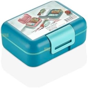 1600ml Lunchbox Tek Katlı 2 Bölmeli PP Plastik Sefer Tası Yemek Kutusu Turkuaz - Görsel 3