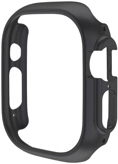 Apple Watch Ultra ile Uyumlu 49mm ile uyumlu PC Çerçeve Tam Koruyucu Kılıf, Apple Watch Ultra için 49mm Köşeleri Kapatan Koruyucu Siyah - Görsel 3