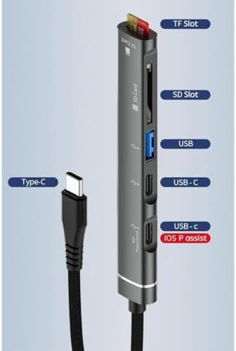 Alternative view of Apera NR44 5in1 Apple iPhone Uyumlu Hızlı Şarj Aleti Type-C Hub Dock USB 3.0 Kart Okuyuculu Tamamı Metal Kasa