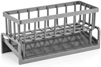 Alternative view of Lavabo Organizeri Tezgah Üstü ABS Plastik Mutfak Organizer Banyo Düzenleyici Evye Üstü Süngerlik Sabunluk Organizer Su Hazneli Gri Raf (Metalik Gri)