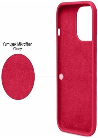 Iphone 13 Uyumlu Kırmızı Silikon Kılıf Leke Tutmaz Içi Süet Silinebilir Kapak - Görsel 3