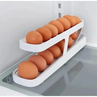 2 Katlı Otomatik Buzdolabı Yumurta Standı Yumurtalık Rafı Saklama Kabı Buzdolabı Organizer - Görsel 3