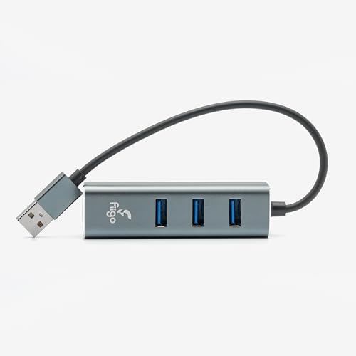 fiigo USB to LAN ve 3x USB Alüminyum Adaptör Gri - Görsel 2