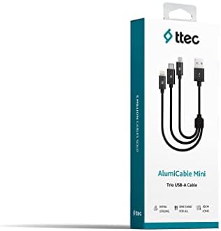 Alumicable Mini Trio Lightning Micro USB 30cm Şarj Kablosu, Siyah - Görsel 3