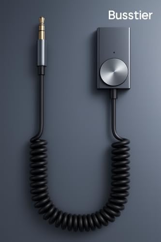 Busstier AUX Bluetooth 5.0 Alıcı Adaptör Mikrofonlu USB Beslemeli Araç ve Ev Tipi Ses Sistemlerine Uyumlu Spiral Kablo Aux to Bluetooth Çevirici - Görsel 3