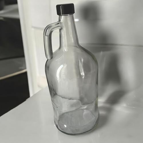 3 Litre Cam Galon Şişe-Sürahi – Sızdırmaz Kapaklı, Geniş Ağızlı Saklama Kabı | Ev Yapımı İçecek, Zeytinyağı ve Sirke İçin Uygun - Görsel 3