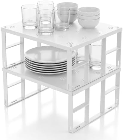 Alternative view of Büyük Boy Metal Dolap İçi Düzenleyici Raf - Mutfak ve Banyo Ekstra Geniş Organizer, Beyaz, 31.5x27.5 cm, 3 Adet