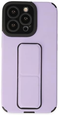 iPhone 14 Pro Max Uyumlu Mega Standlı Silikon Kılıf Lila – Entegre Standlı, Darbe Emici, Kamera & Ekran Korumalı, Yumuşak Esnek Telefon Kılıfı - Görsel 3
