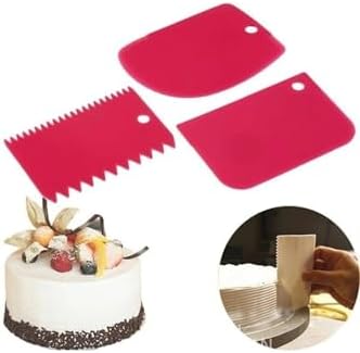 Alternative view of 3 Parça Plastik Pasta Hamur Krema Şekillendirici Kesici Kazıyıcı Dekoratör Spatula Set