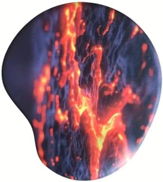 Oval Baskılı Bilek Destekli Kum Desen Tip Kaymaz Taban Optik Bilgisayar Notebook Mouse Pad Maus Pad (Magma) - Görsel 3
