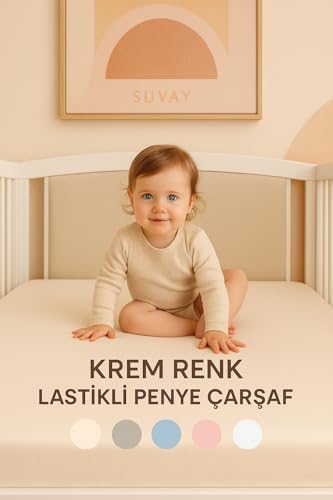 Alternative view of %100 Pamuklu Bebek Lastikli Çarşaf - Penye Kumaş - Park Yatak | 60X120 | 70X110 | 70X120 | 70X130 | 70X140 | Krem | Beyaz | Gri | Pembe | Mavi (Krem)